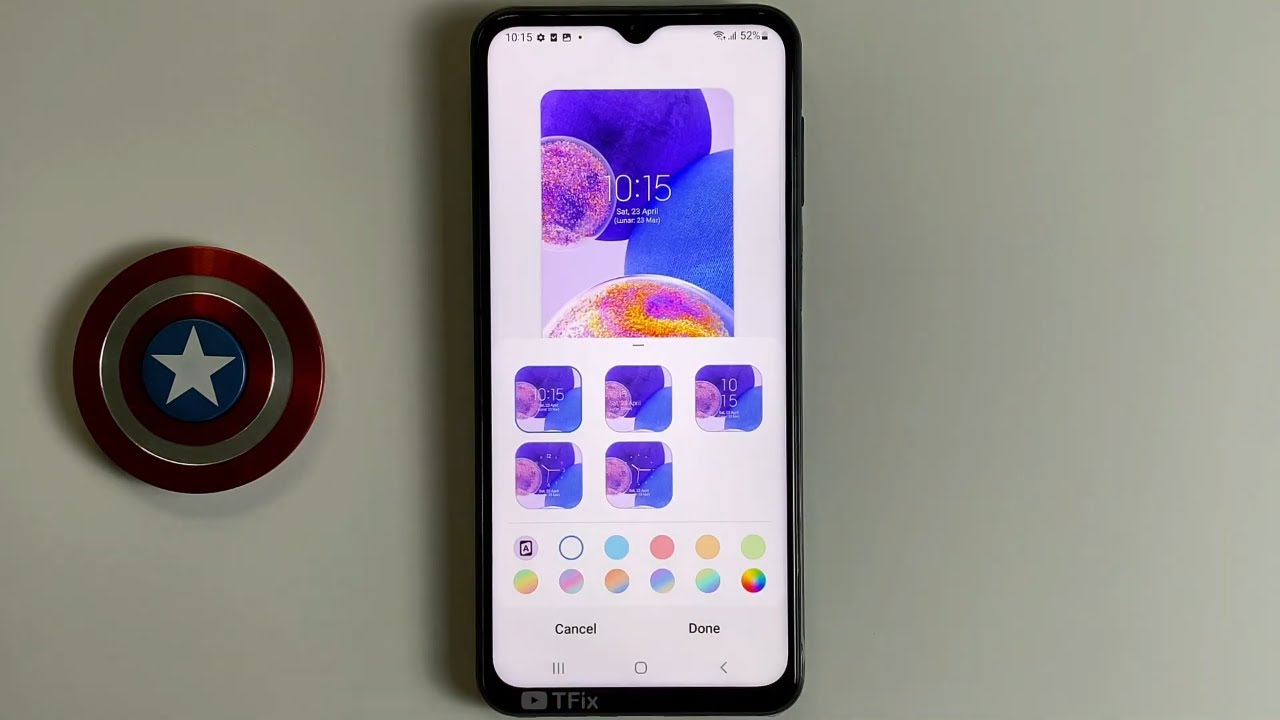 How to change Lock screen clock style on Samsung A23 Android 12 - YouTube