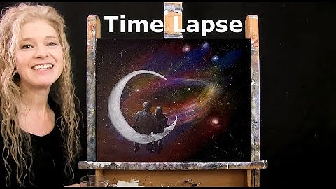 TIME LAPSE - Learn How to Paint STAR GAZERS with Acrylic - Fun Figure Galaxy Step by Step Tutorial