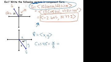 Component Form Given Magnitude and Direction Angle