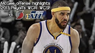 JaVale McGee Offense Highlights vs. Trail Blazers & Jazz (2017 Playoffs WCR1 & WCSF) - NASTY Dunks!