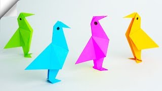 Как сделать из бумаги птицу, легкая бумажная птиц