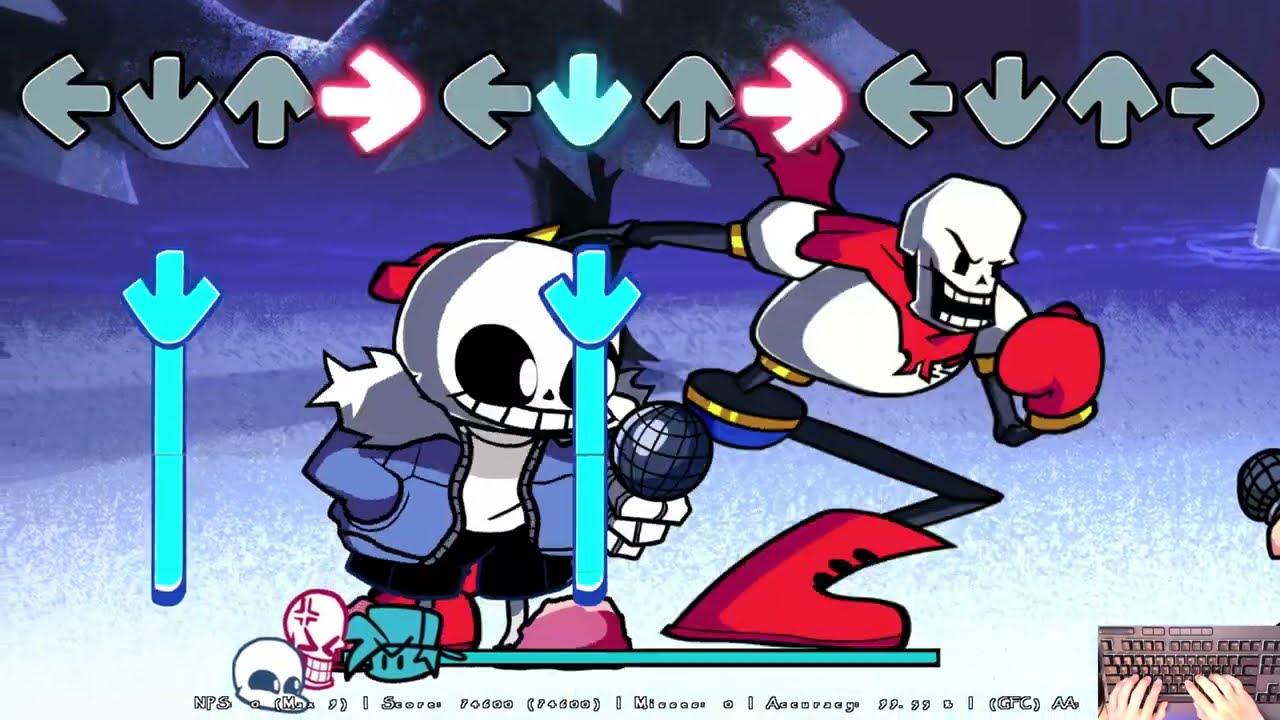 FNF Indie Cross Sans Papyrus   Bonedoggle FC 4k