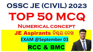 TOP 50 MCQ Numeriek Concept OSSC JE(CIVIL)Mains EXAMEN #osscje #sscje2023 #mocktest #civilenginee...