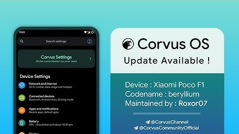 Corvus OS 16.5 Android 11 Review on Poco F1