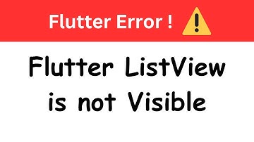 Flutter Listview is not visible | Flutter Common Errors #flutter