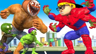 Spider NickHulk Six Hands vs Team Zombie Monster Save City - Scary Teacher 3D Story Happy ending