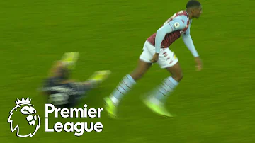 Kortney Hause gets away with elbow, but Ezri Konsa sees red | Premier League | NBC Sports