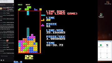 Tetris 40L Sprint in 51.56s (NullpoMino)