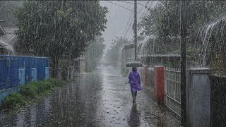 EXTREME WEATHER HEAVY RAINFALL ⛈️⚡ MOST INTENSE HEAVY RAIN & WINDSTORM IN INDONESIA | Rain for Sleep screenshot 1