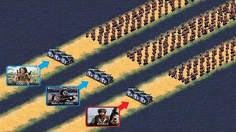 Tanya-SEAL-Boris BF vs Conscripts - Same Cost - Red Alert 2