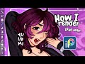 Draw w/ me 🌗 how I render + full process | IbisPaint | iPad ASMR Mp3 Song