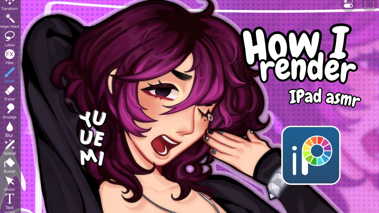 Draw w/ me 🌗 how I render + full process | IbisPaint | iPad ASMR - YouTube