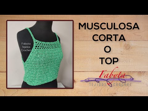 Musculosa corta o top en crochet - YouTube
