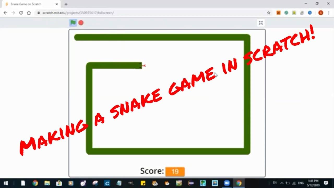 Snake Game in Scratch 3.0, Scratch 3.0 Game Tutorial