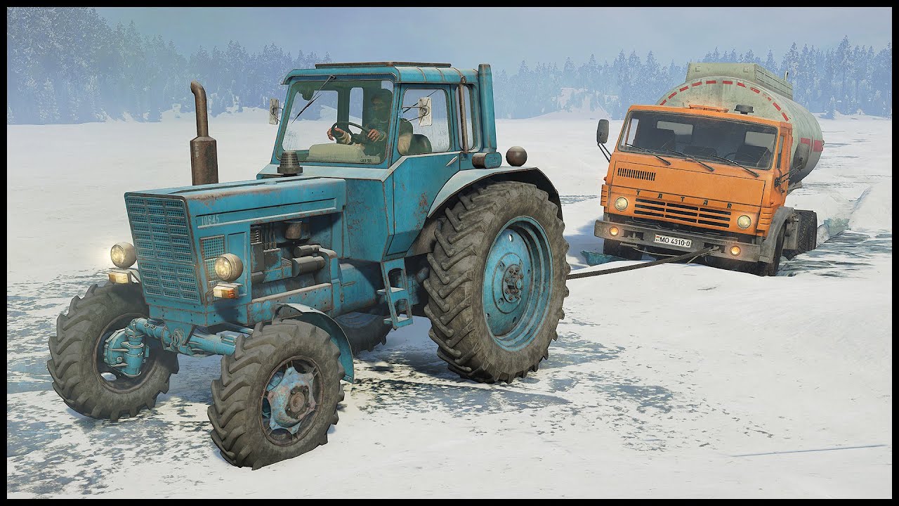 ТРАКТОР ВЫТАЩИЛ КАМАЗ На ЗИМНИКЕ! - SnowRunner