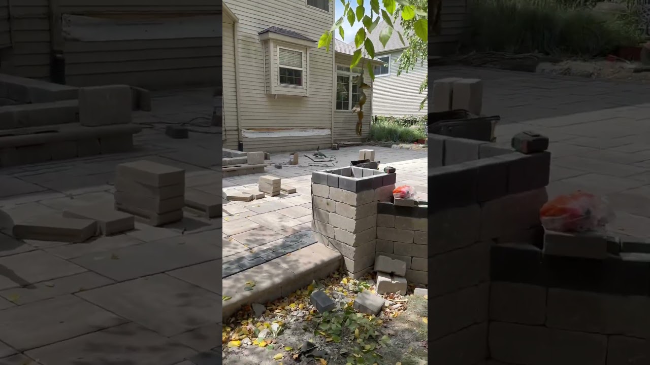 Installing a paver patio with walls and steps. 