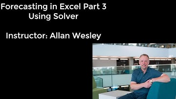 MGTS 352 - Forecasting on Excel - Part 3 - Using Solver for WMA and ES
