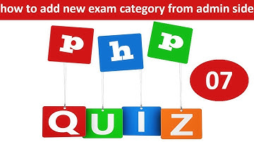 how to add new exam category from admin side in online examination in php