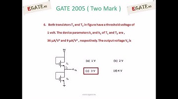 Problem on MOSFET - GATE 2005 ECE (Two Mark) (Electron Devices) - (www.egate.ws)
