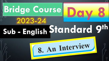 9th English Day 8 | Bridge Course 2023-24 | An Interview | Asks question | activity with answers