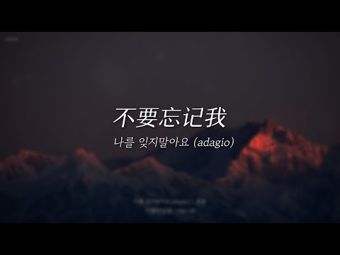 [韩中歌词] Han All (한올) - 不要忘记我 (나를 잊지말아요 ‘adagio’ )