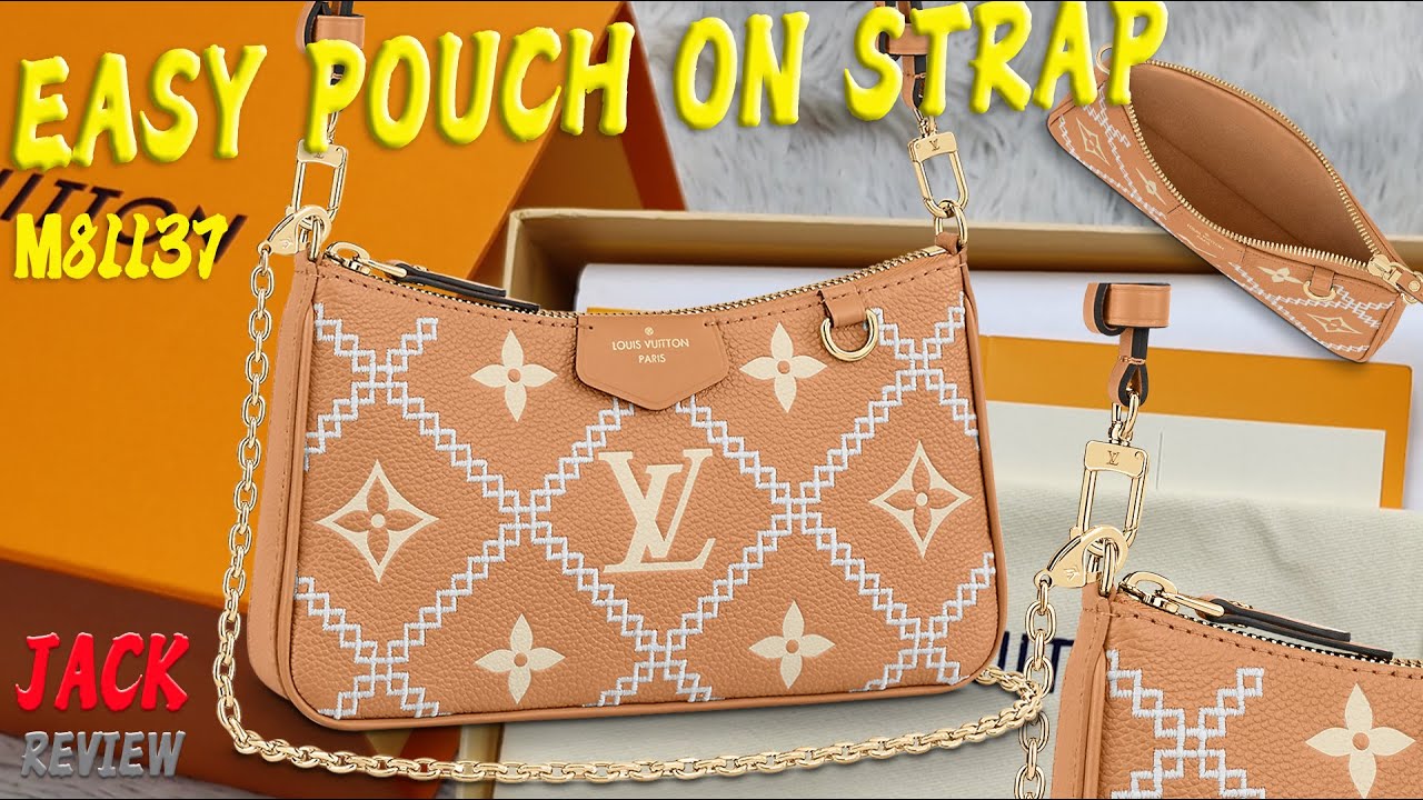 Louis Vuitton Easy Pouch On Strap Handbag Arizona Beige Monogram