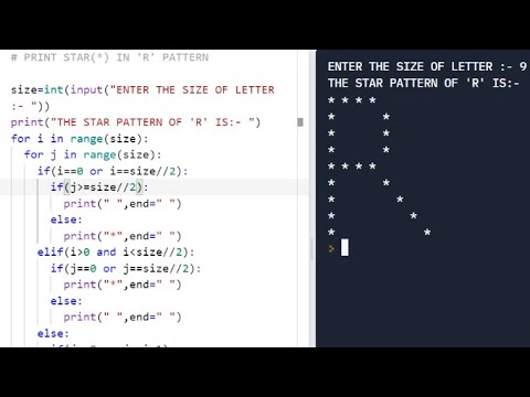 smidig emulering Brutal PYTHON PATTERN PROGRAM || PRINT STAR(*) IN LETTER ' R ' PATTERN - YouTube