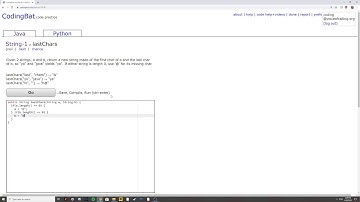String-1 (lastChars) Java Tutorial || Codingbat.com
