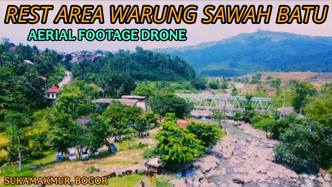 Зона отдыха Варунг Савах Бату Сукамаммур Богор | Воздушная съемка с дрона