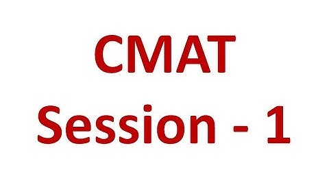 CMAT - Past Year Paper | Reasoning Section | Part - 1