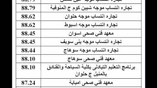 بيان بالحد الأدنى للقبول بالكليات والمعاهد لشهادة تجاري ثلاث سنوات لعام 2018