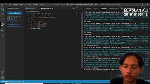 PRAKTIKUM DASAR KOMPUTER DAN PEMROGRAMAN P 1//string dan input