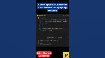 #87 Count Specific Character in JS | #shorts