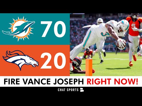 Twitter reacts to Broncos' embarrassing 70-20 loss to Dolphins