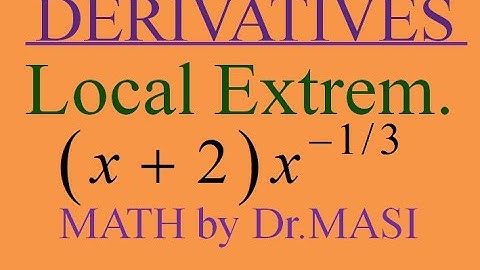x^(-1/3)(x+2) Critical Points, Interval of Increase and Decrease, Local Minimum and Local Maximum