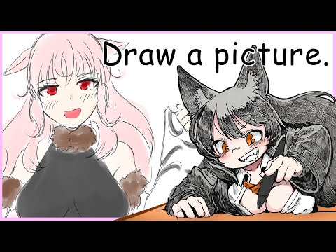 【#イラスト 】友人の推しに友人の服を着せてみる【#VTuber /大上おうか】