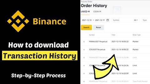 Find & Order Binance transaction history | Download Binance transaction order history in CSV or PDF