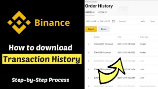 Find & Order Binance transaction history | Download Binance transaction order history in CSV or PDF screenshot 3