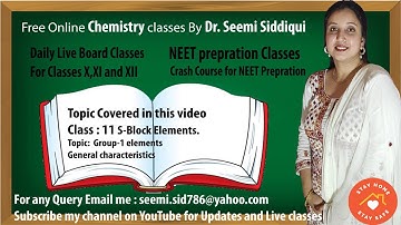 Class11 S block elements Part-5 General characteristics of group 1 elements