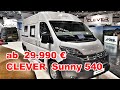 Preisknaller Clever Sunny 540 ab 29.990 € | 2 Personen Van ausführliche Roomtour Caravan Salon 2021