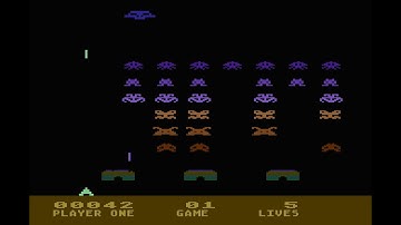 Atari 8-Bit Game Play, Space Invaders (5200 Version)