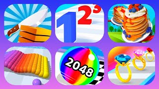 Celebrity Mobile Games 🌈 Slice It All Number master Ball run 2048 Pan cake run Canvas run Gem stack #21 Wealth