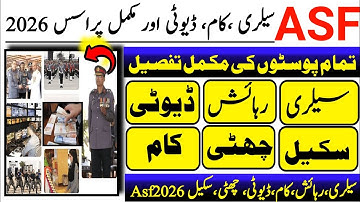 Asf jobs salery/duty/accommodation/scale for carporal, Asi & all post 2026|Asf test preparation 2025