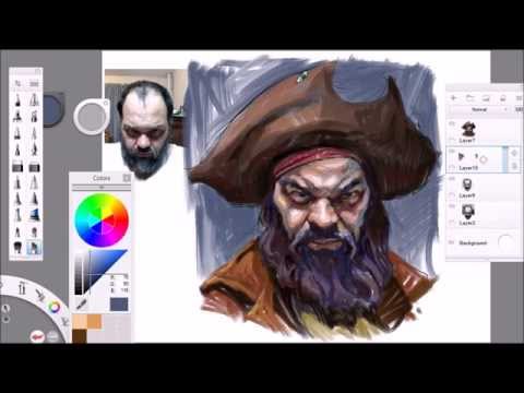 Pirate Self Portrait In Sketchbook Pro