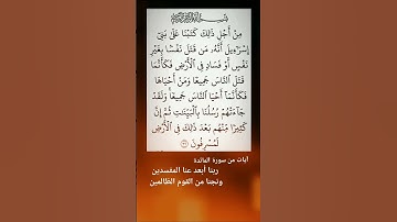 القرآن الكريم آيات من سورة المائدة ربنا نجنا من المفسدين الظالمين