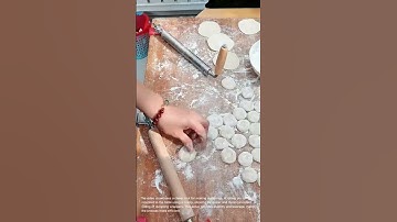 Dumpling Making Hack: Table-Mounted Rolling Pin for Dough