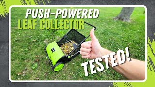 GreenSweep PickUp Pro 2 Push-Powered Leaf & Grass Collector Sweeper Review and Test