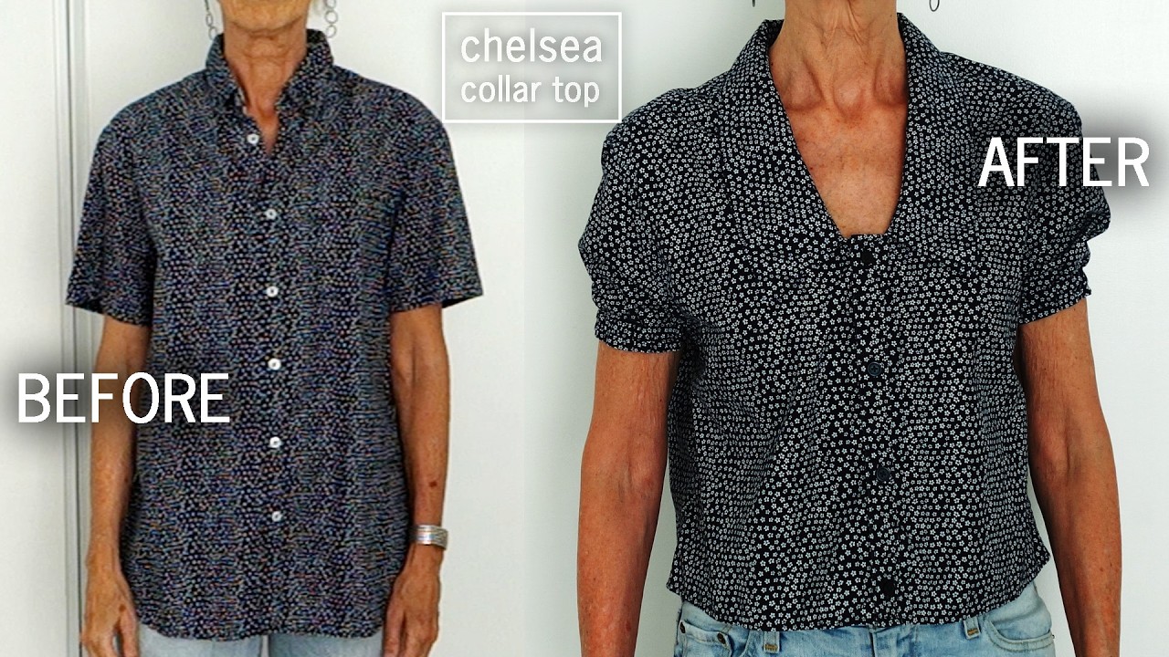 DIY MEN'S SHIRT REFASHION: Upcycle men's shirt to women's Chelsea