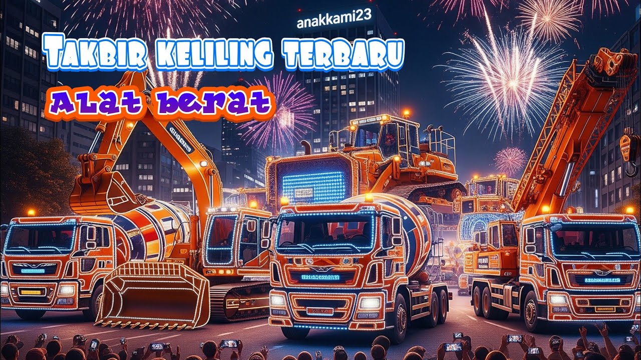 TAKBIR KELILING EXCAVATOR ,TRUCK MOLEN DAN ALAT BERAT PALING SERU