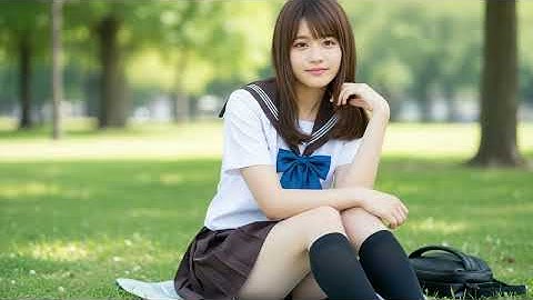 【AI girl】Girl relaxing in the park